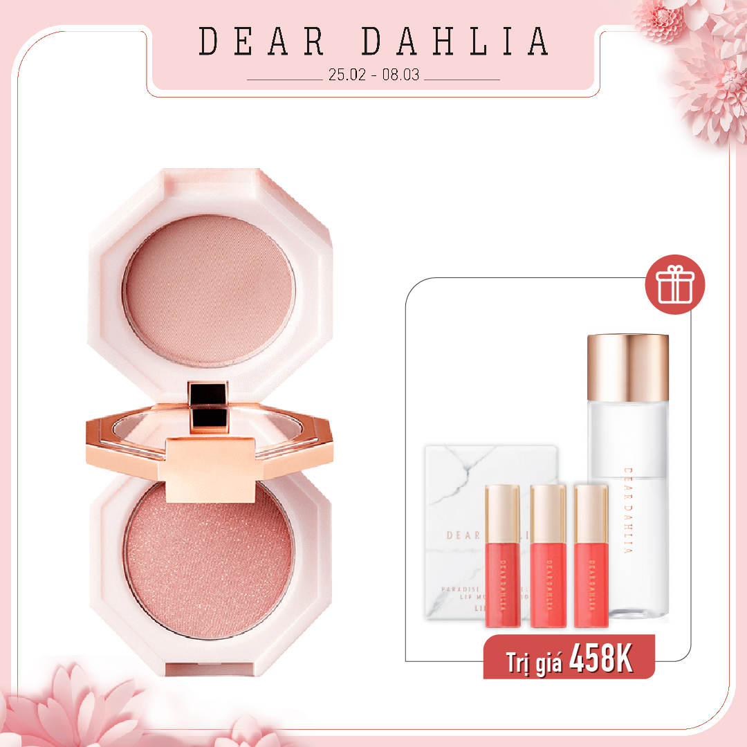 Combo  Má Hồng 2 In 1 Dear Dahlia Blooming Edition Paradise Dual Palette Blusher Duo - Mix #Blossom Palace