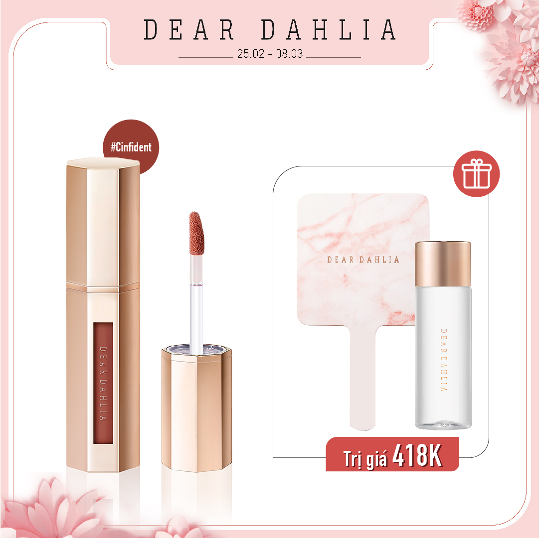Combo Son Kem Lì Mịn Dear Dahlia Sensuous Matte Lip Suit Confident (3Pc)