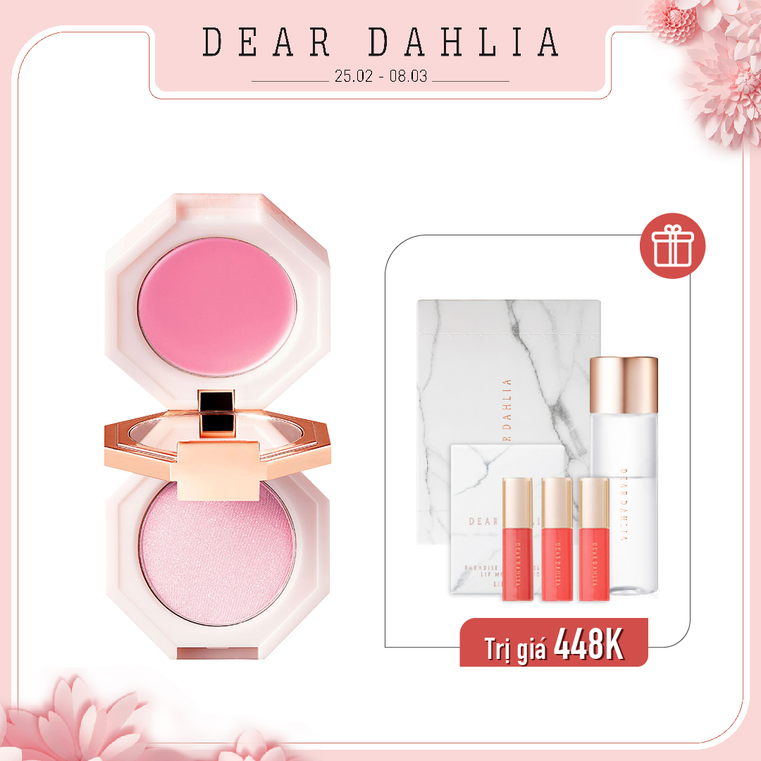 (#Petal Princess) Combo Tẩy Trang & Má Hồng Dear Dahlia Blooming Edition Paradise Dual Palette Blusher Duo