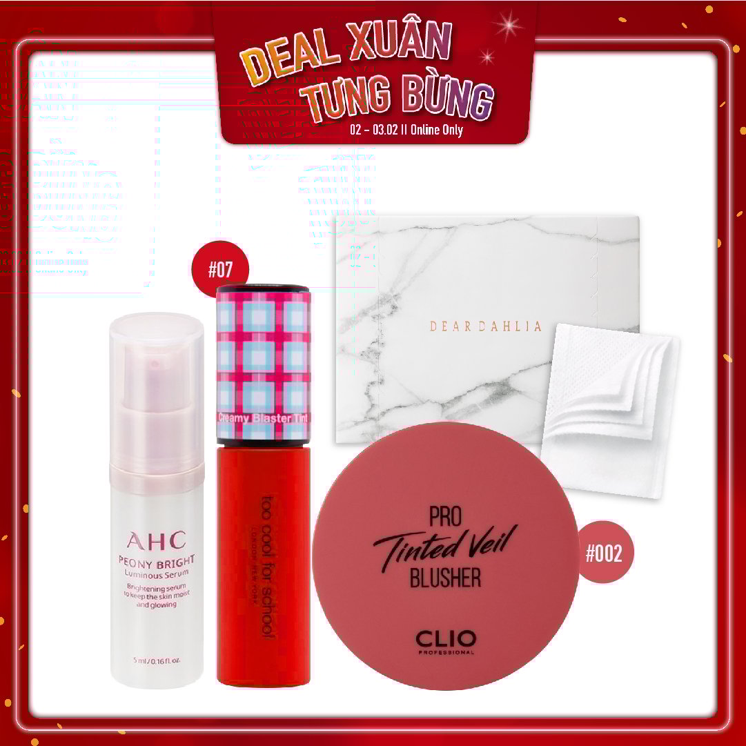 Combo Má Hồng & Son Môi Dạng Kem Creamy Blaster Tint #07 Lovable Red