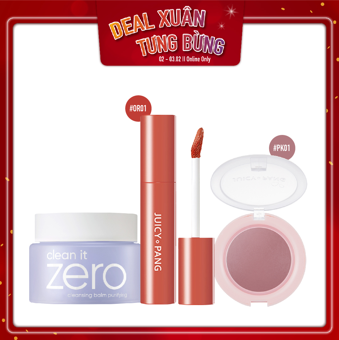 Combo Má Hồng & Son Tint Hiệu Ứng Bóng A'pieu Juicy - Pang Sugar Tint Or01