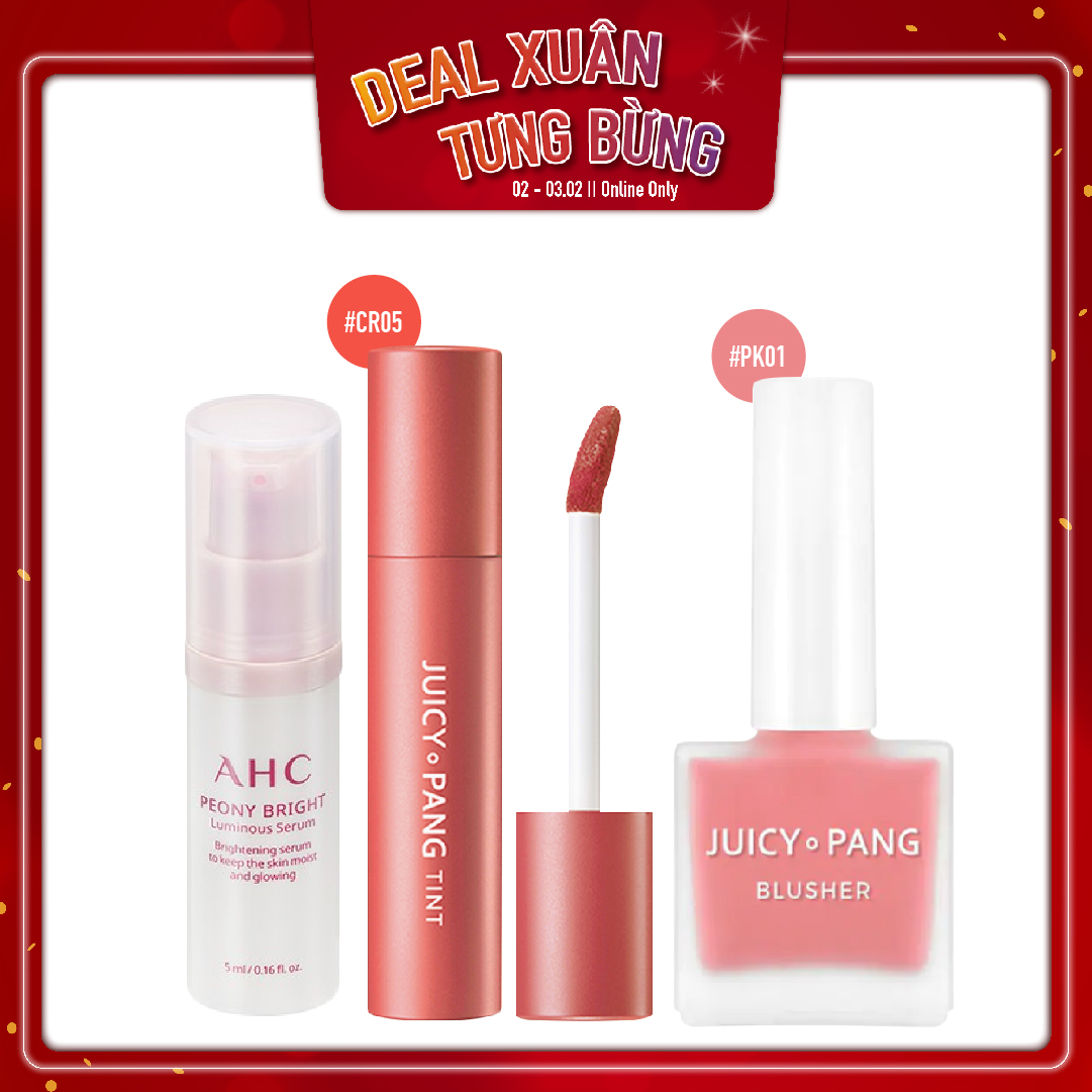 Combo Má Hồng & Son Nước Lì A'pieu Juicy Pang Tint Cr05 Grape Fruit
