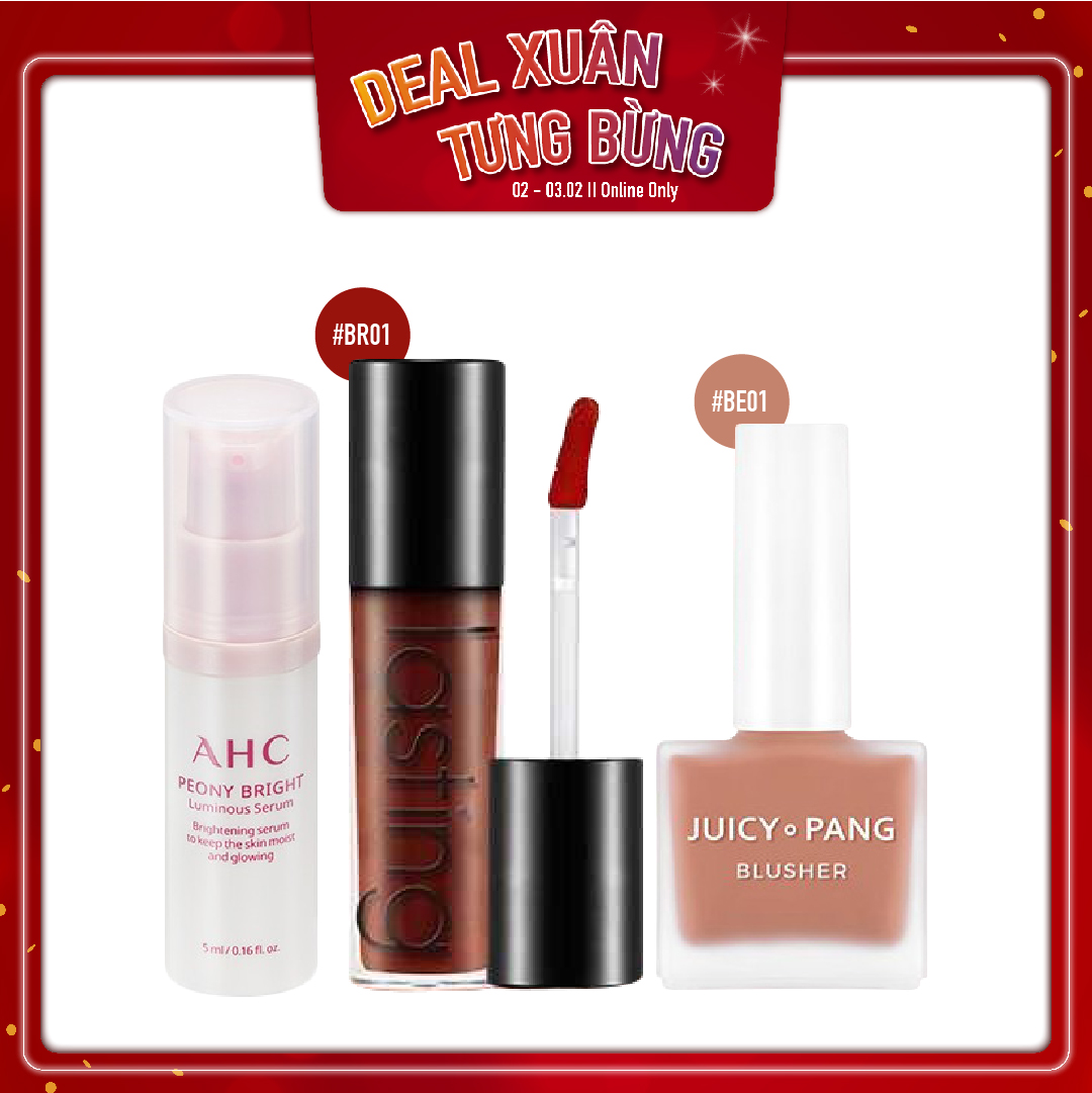 Combo Son Tint & Má Hồng Dạng Nước A'pieu Juicy - Pang Water Blusher Be01