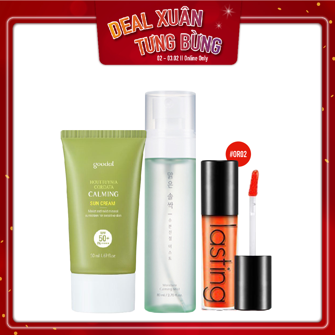 Combo Xịt Khoáng & Kem Chống Nắng Dịu Nhẹ Goodal Houttuynia Cordata Calming Sun Cream 50Ml