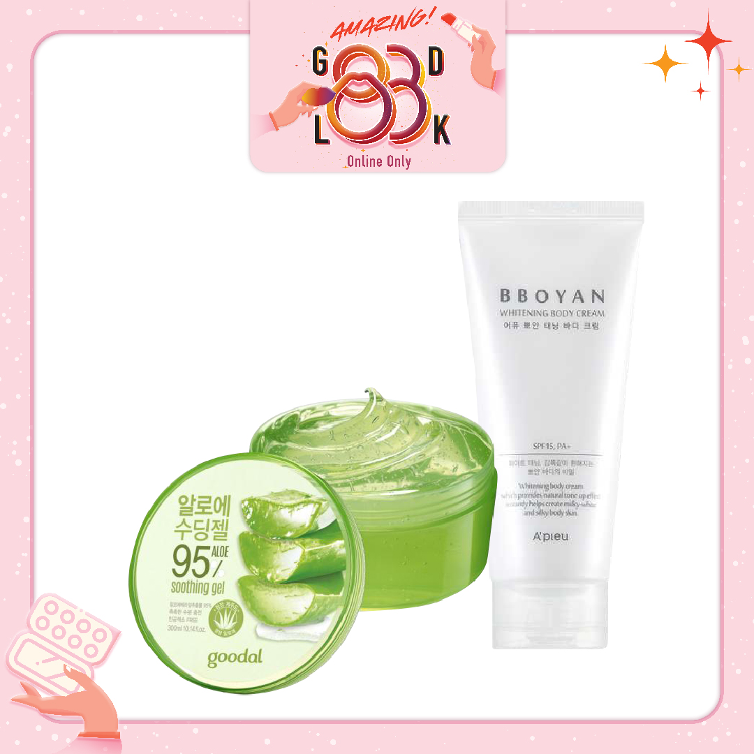 Combo Dưỡng Thể Cấp Nước Làm Sáng Da A'pieu Bboyan Whitening Body Cream (2Pc)