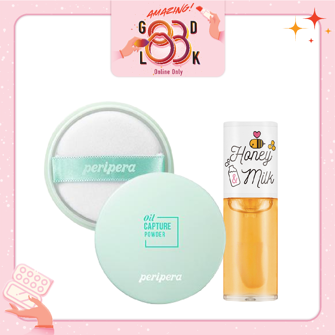 Combo Phấn Phủ & Son Dưỡng Môi Dạng Dầu A'pieu Honey & Milk Lip Oil
