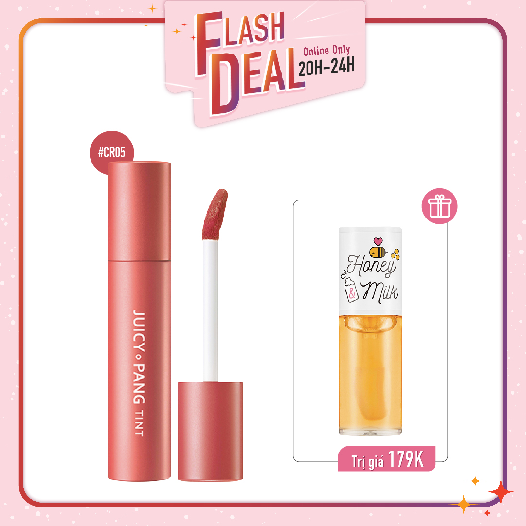 [Fs] Combo Son Dưỡng Môi & Son Nước Lì A'pieu Juicy Pang Tint Cr05_Grape Fruit