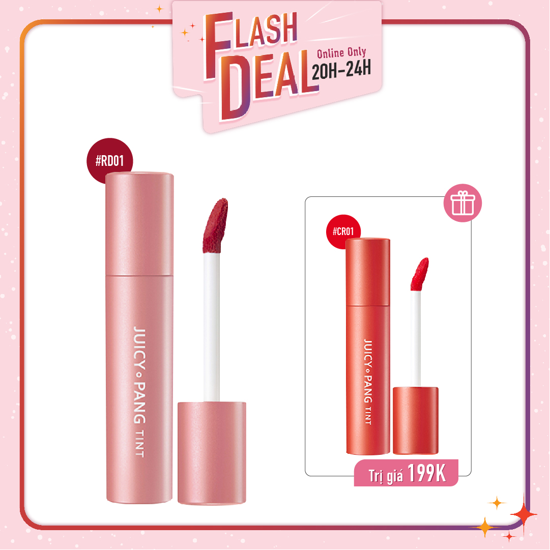 [Fs] Combo Son Tint Hiệu Ứng Lấp Lánh A'pieu Juicy - Pang Sparkling Tint Cr01_Dried Jujube