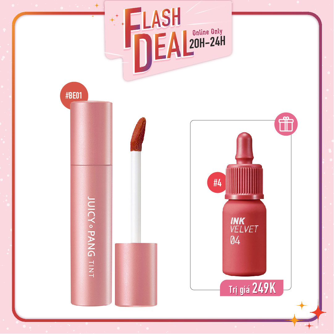 [Fs] Combo Son Tint Hiệu Ứng Nhung Mịn Peripera Ink Velvet 4 Vitality Coral