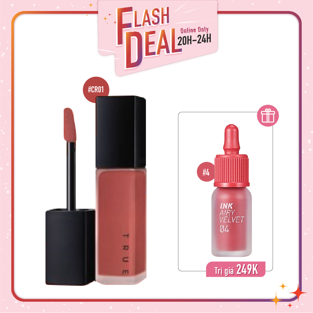 [Fs] Combo Son Kem Hiệu Ứng Lì, Mịn A'pieu True Matt Fluid Cr01/Stay Rose
