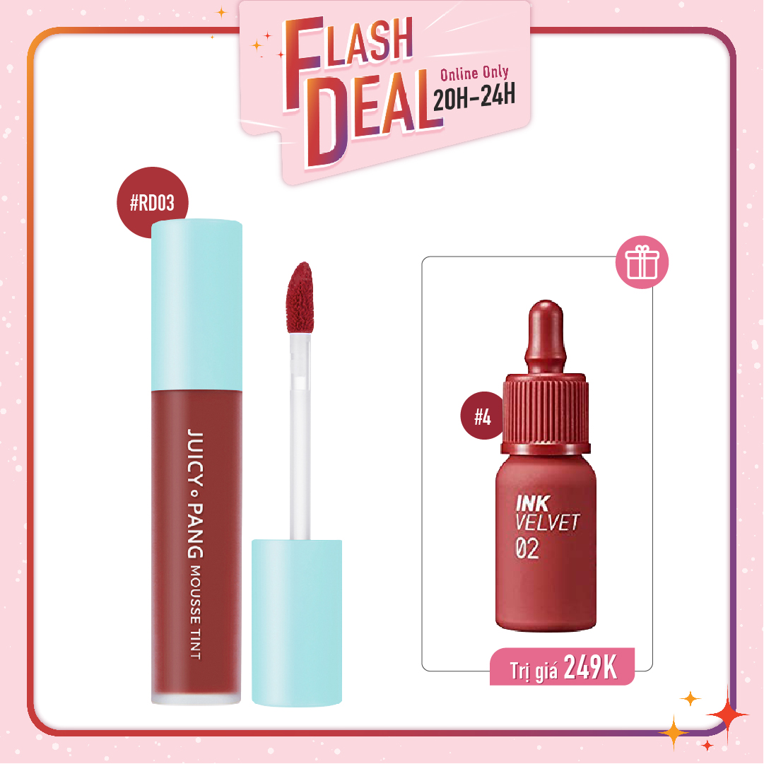 [Fs] Combo Son Kem Hiệu Ứng Nhung Mịn A'pieu Juicy Pang Mousse Tint Rd03