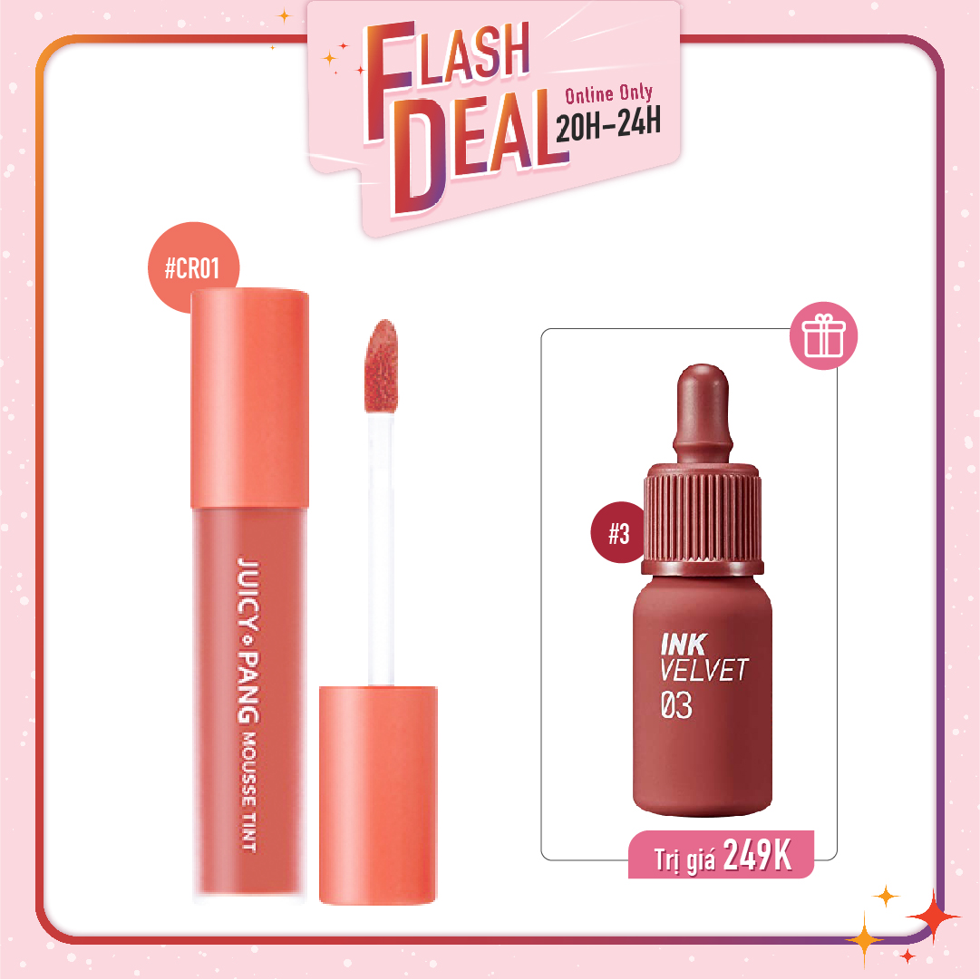 [Fs] Combo Son Tint & Son Kem Hiệu Ứng Nhung Mịn A'pieu Juicy - Pang Mousse Tint Cr01