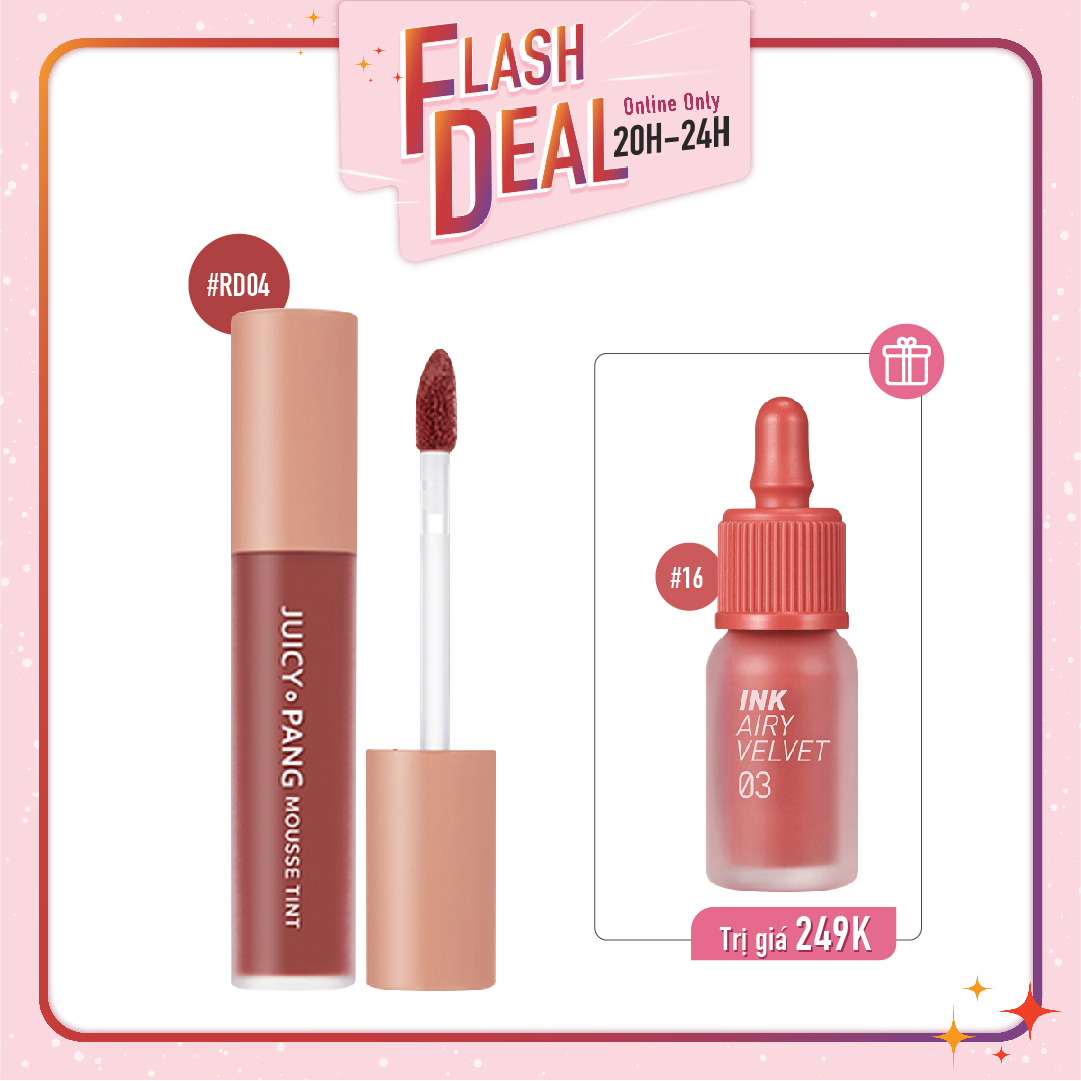 [Fs] Combo Son Kem Hiệu Ứng Nhung Mịn A'pieu Juicy - Pang Mousse Tint Rd04