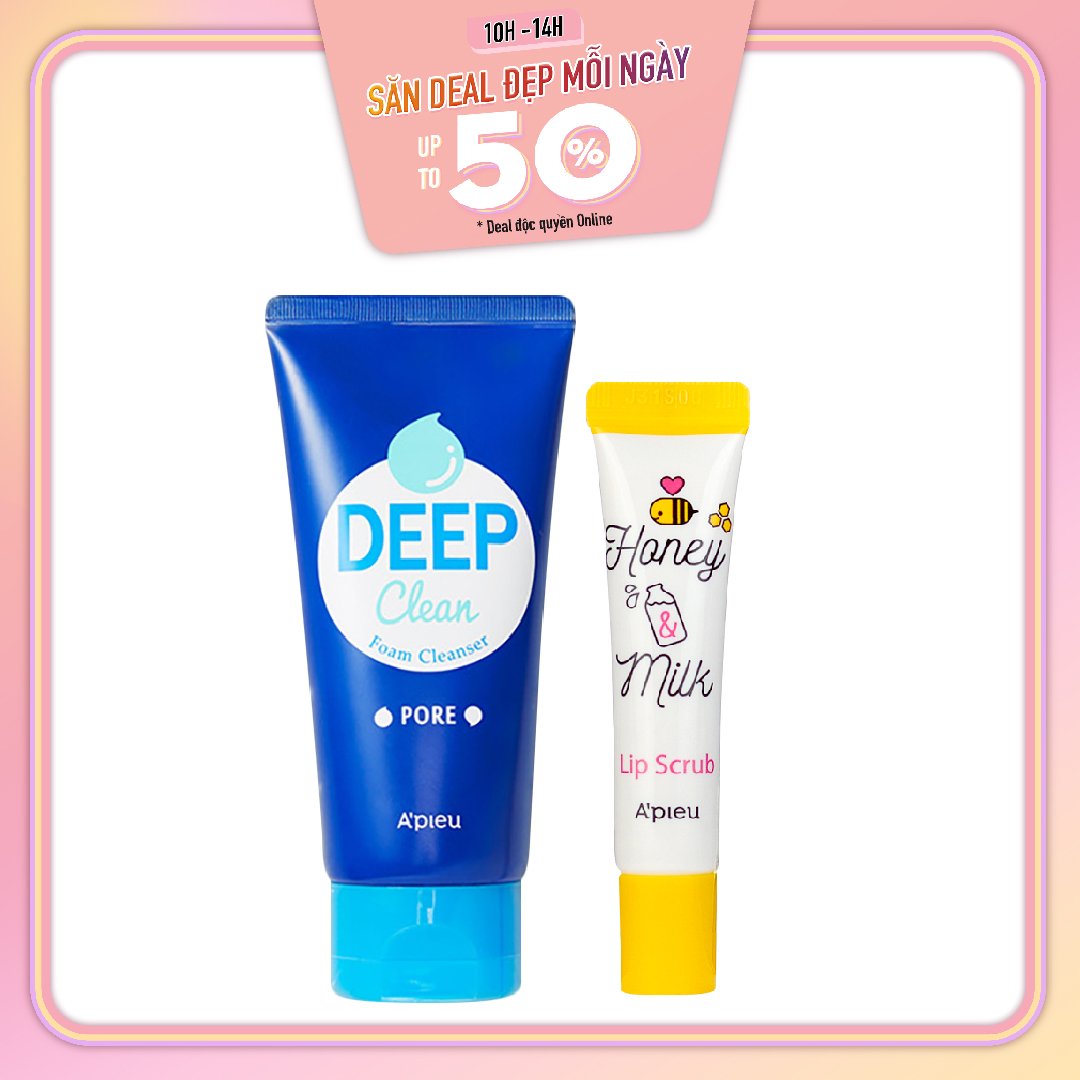 Combo Sữa Rửa Mặt Sạch Sâu Lỗ Chân Lông A'pieu Deep Clean Foam Cleanser (Pore) 130Ml