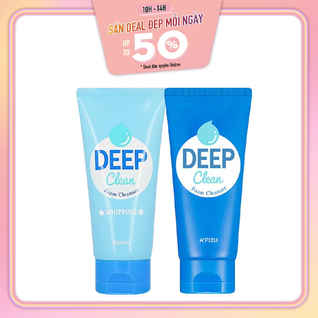 Combo Sữa Rửa Mặt Làm Sạch Sâu A'pieu Deep Clean Foam Cleanser Whipping 130Ml
