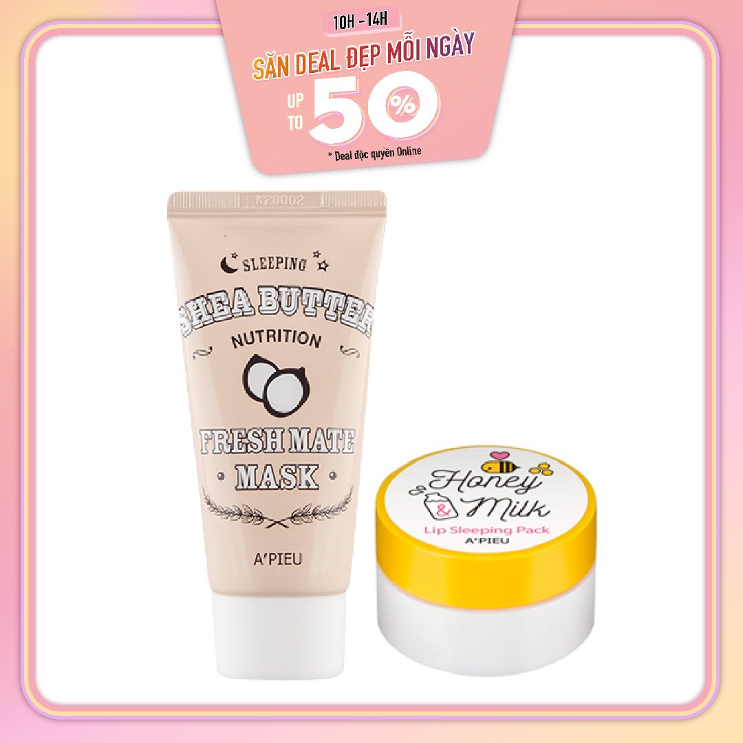 Combo Mặt Nạ Ngủ Môi A'pieu Honey & Milk Lip Sleeping Pack