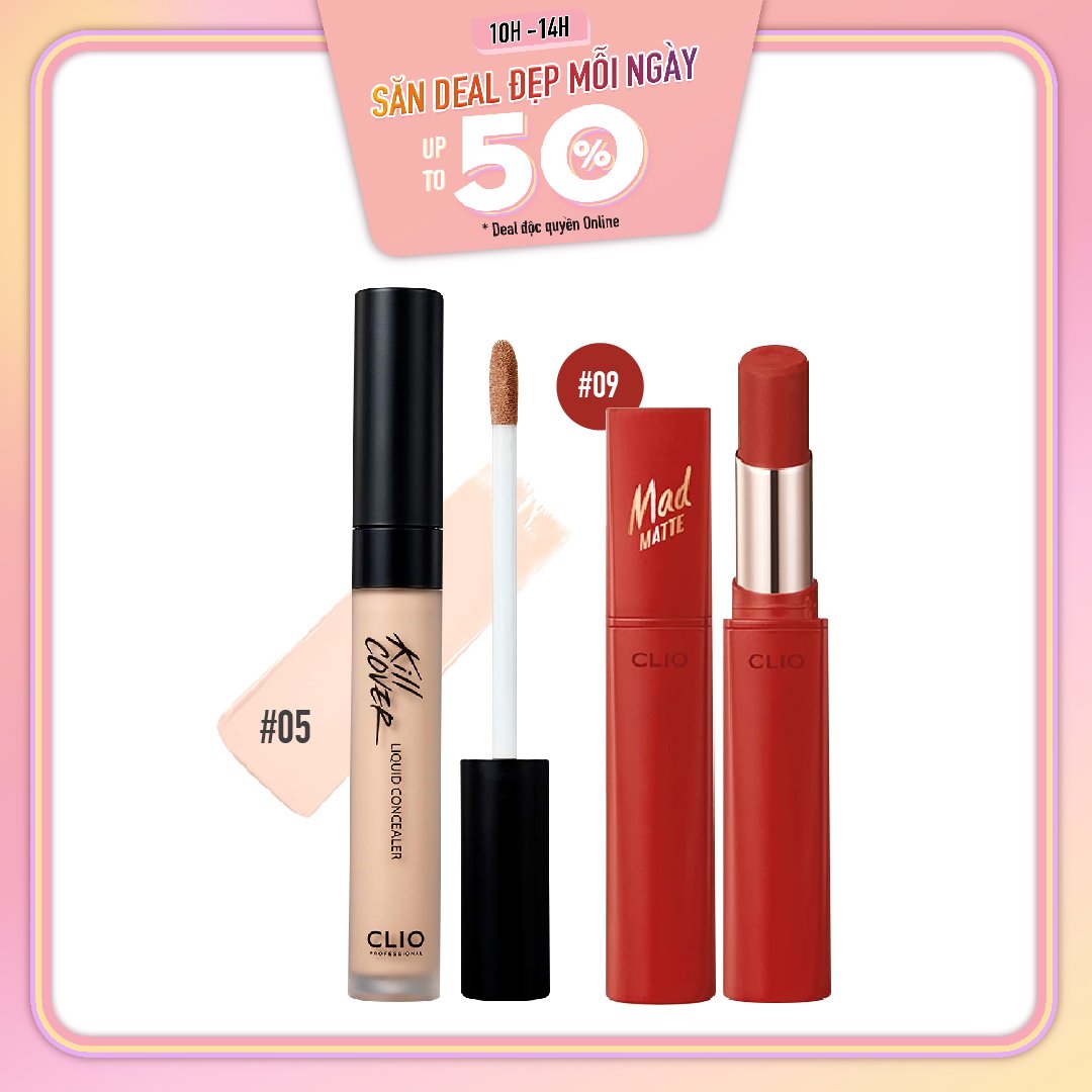 [Màu Red Fog] Combo Son Thỏi Hiệu Ứng Lì Nhẹ Clio Mad Matte Stain Lips