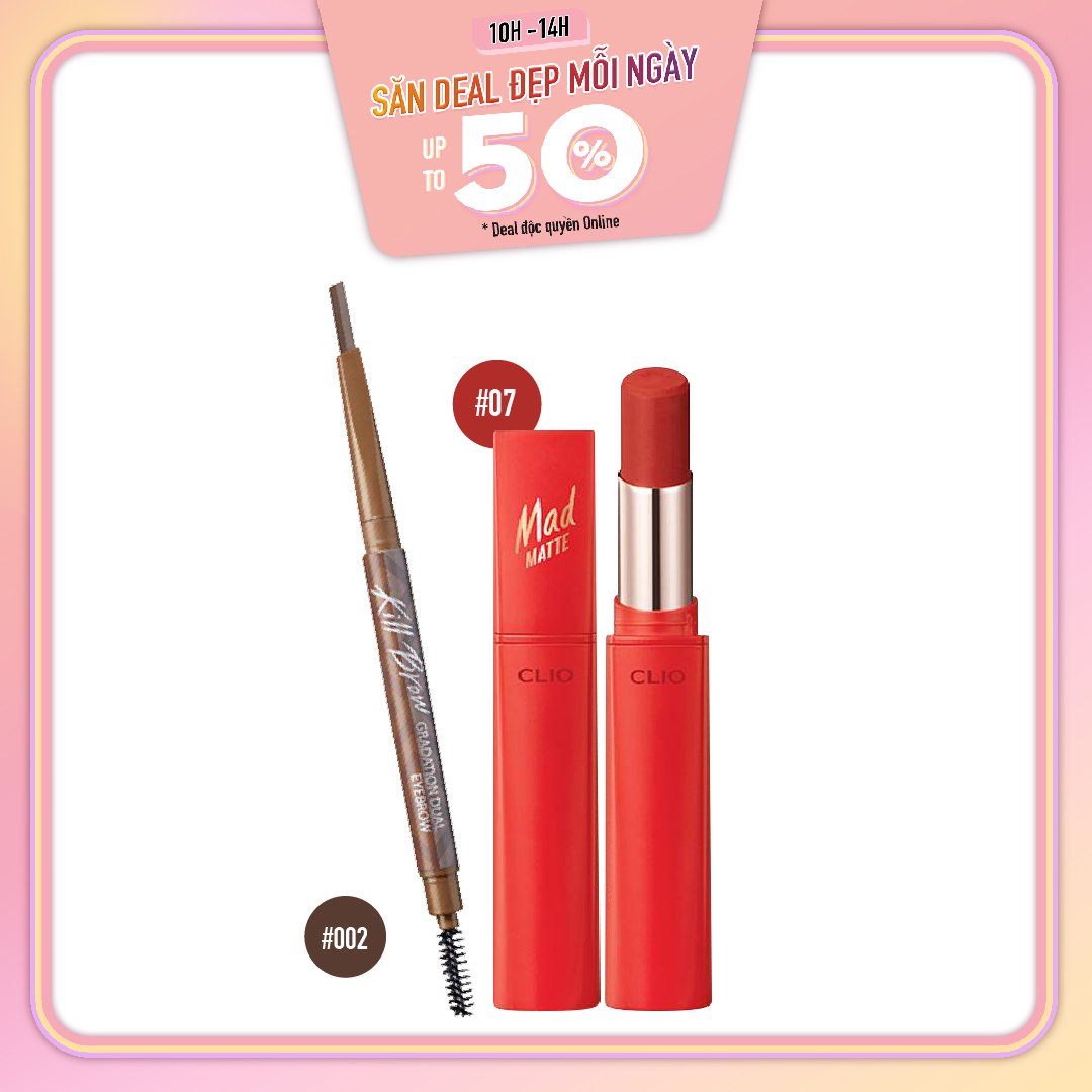 [Màu Brick Touch] Combo Son Thỏi Hiệu Ứng Lì Nhẹ Clio Mad Matte Stain Lips
