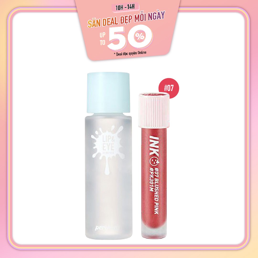 Combo Son Kem Lì Peripera Ink Matte Blur Tint 07 Blushed Pink
