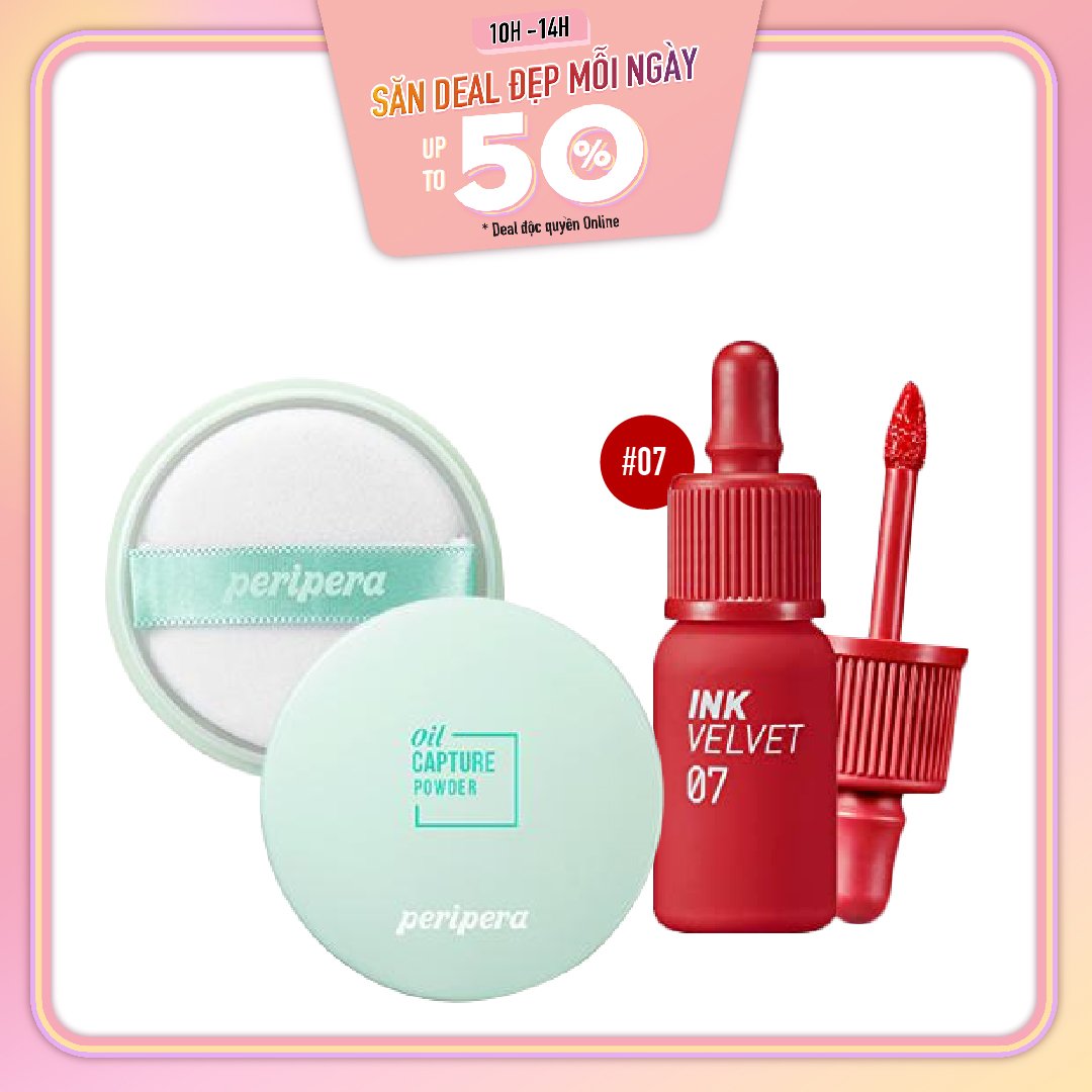 [Fs] Combo Son Tint Hiệu Ứng Nhung Mịn Peripera Ink Velvet #7 Girlish Red