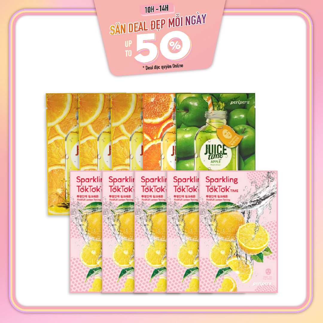 Combo 10 Mặt Nạ Chăm Sóc Da Sáng Mịn Peripera Time Sheet