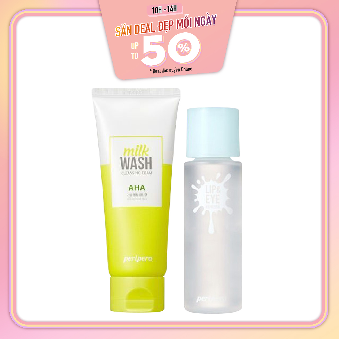 Combo Sữa Rửa Mặt Thanh Lọc Lỗ Chân Lông Peripera Milk Wash Cleansing Foam #2 Pure - Tox