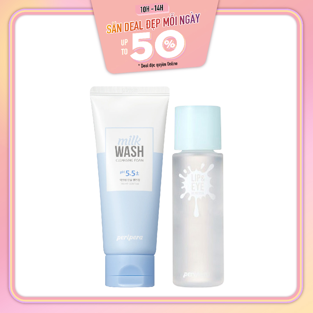 Combo Sữa Rửa Mặt Làm Dịu Da Peripera Milk Wash Cleansing Foam #3 Relief - Care