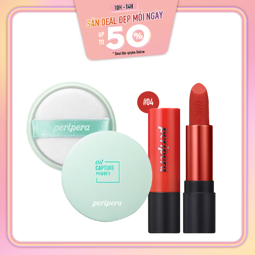 Combo Son Thỏi Lì Peripera Ink Tattoo Stick 04 Thriling Red