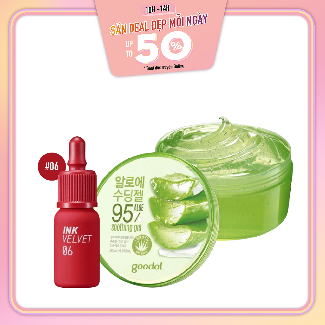 [Màu 06 Purdy Red] Combo Son Tint Hiệu Ứng Nhung Mịn Peripera Ink Velvet