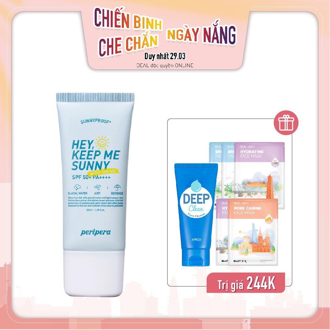 Combo Kem Chống Nắng Kiềm Dầu Peripera Sunnyproof Water Sun Gel