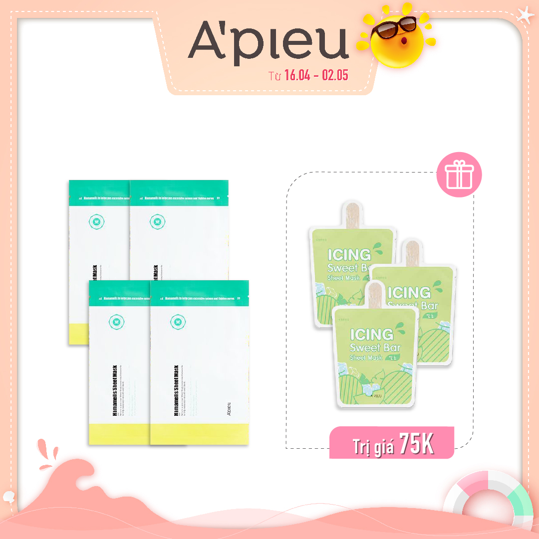 Combo Mặt Nạ Chăm Sóc Lỗ Chân Lông A'pieu Hamamelis Sheet (7Pc)