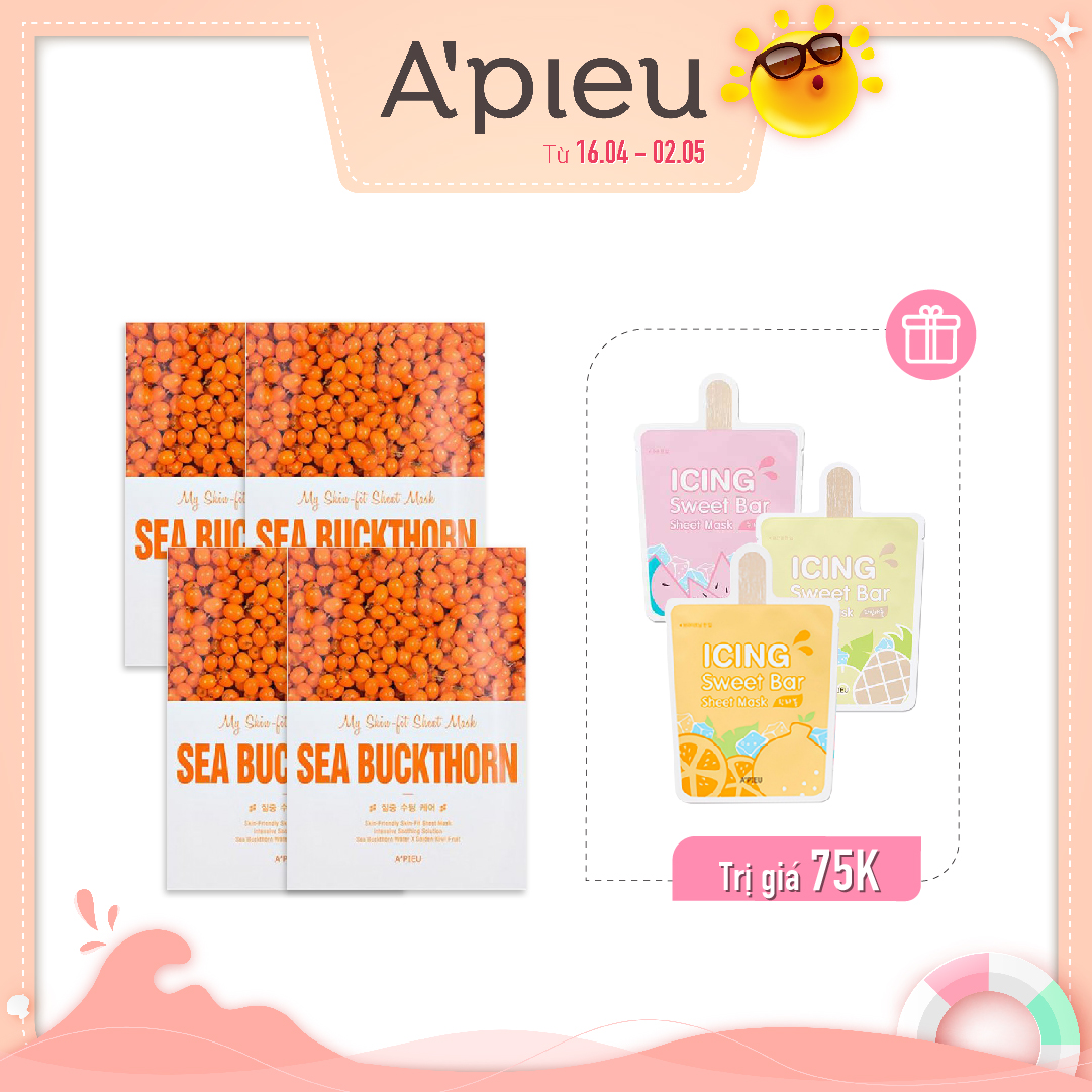 Combo Mặt Nạ Làm Sáng Da, Cấp Nước A'pieu My Skin - Fit Sheet (7Pc)
