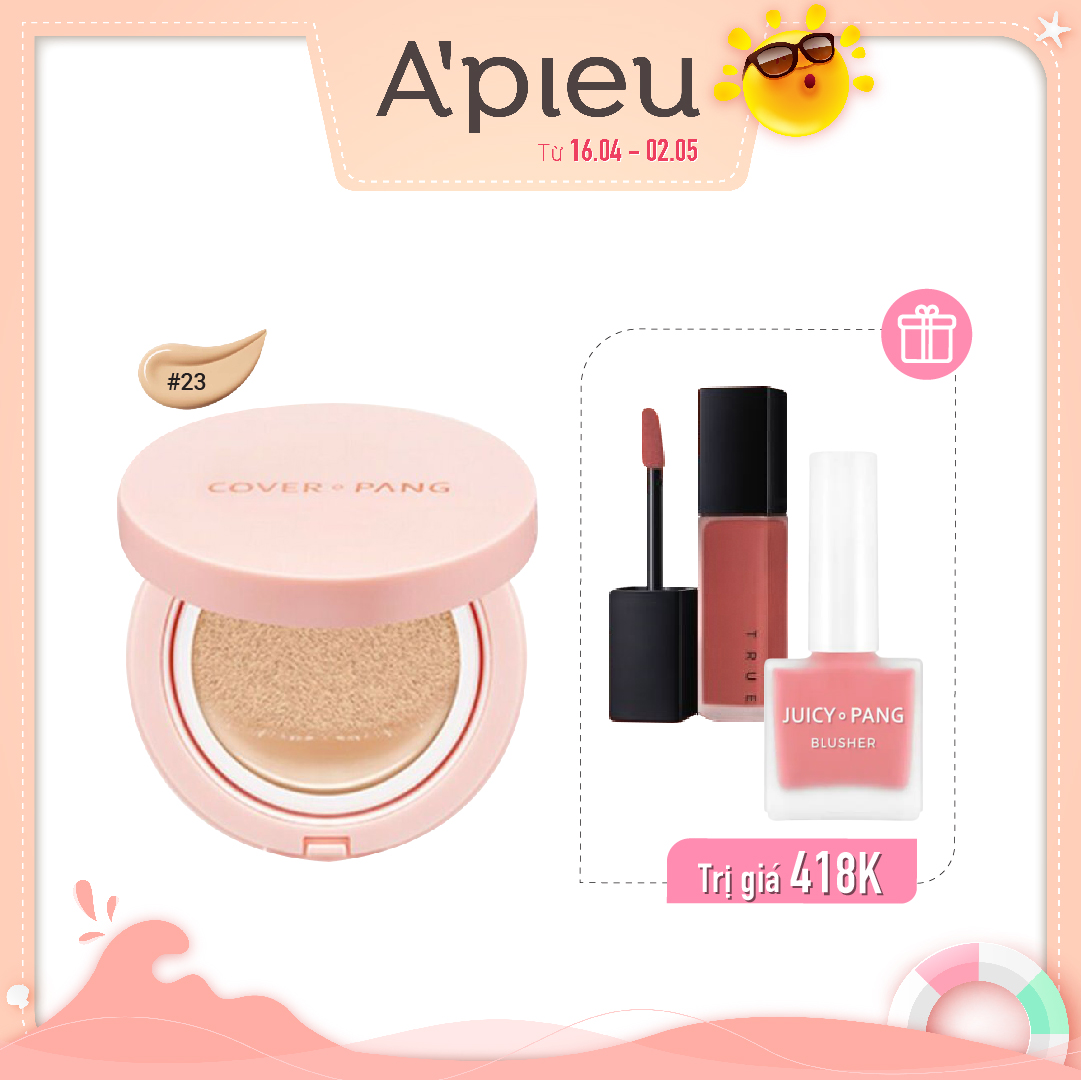 [No.23] Combo Phấn Nước Tạo Hiệu Ứng Căng Bóng A'pieu Cover - Pang Glow Cushion (3Pc)
