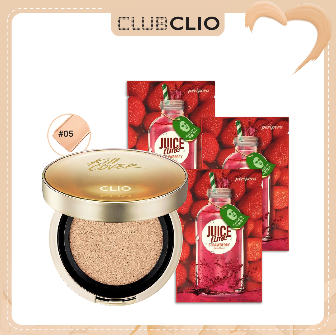 [Màu 05 Sand] Combo Phấn Nước Cấp Ẩm Mịn Mượt Clio Kill Cover Cica Serum Cushion Spf50+ Pa+++