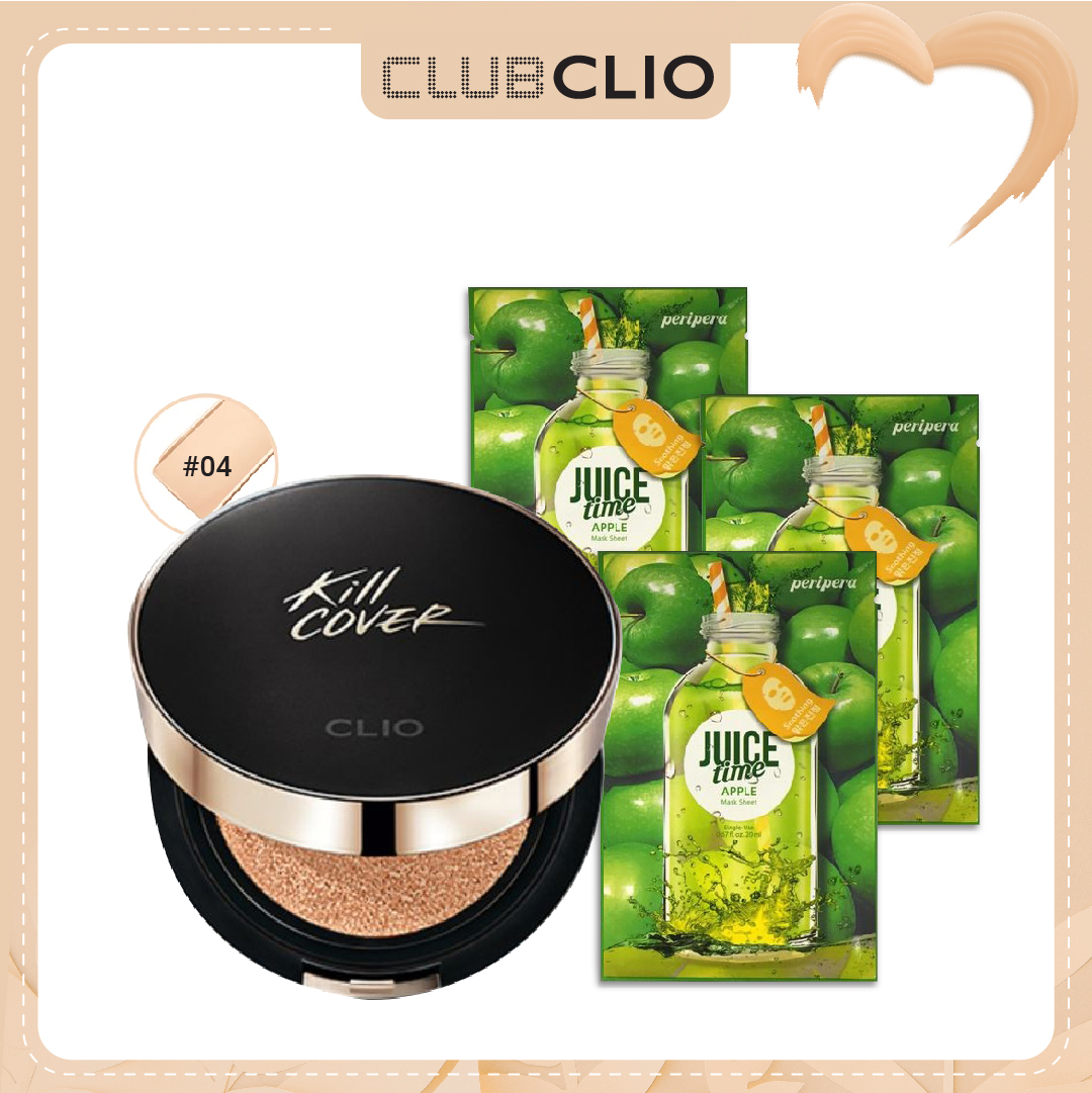 [Màu 04 Ginger] Combo Phấn Nước Kiềm Dầu Lâu Trôi Clio Kill Cover Fixer Cushion Spf50+ Pa+++