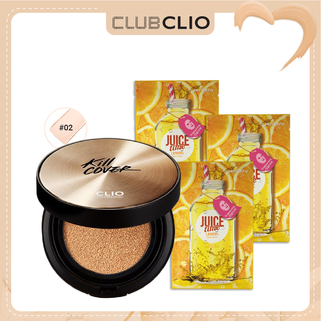 [Màu 02 Lingerie] Combo Phấn Nước Dưỡng Ẩm Clio Kill Cover Ampoule Cushion Set