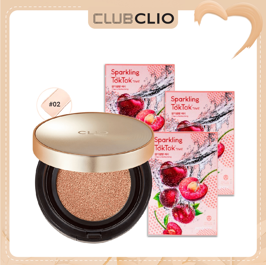 [Màu 02 Ligerie] Combo Phấn Nước Che Khuyết Điểm Clio Stay Perfect Cover Cushion Set
