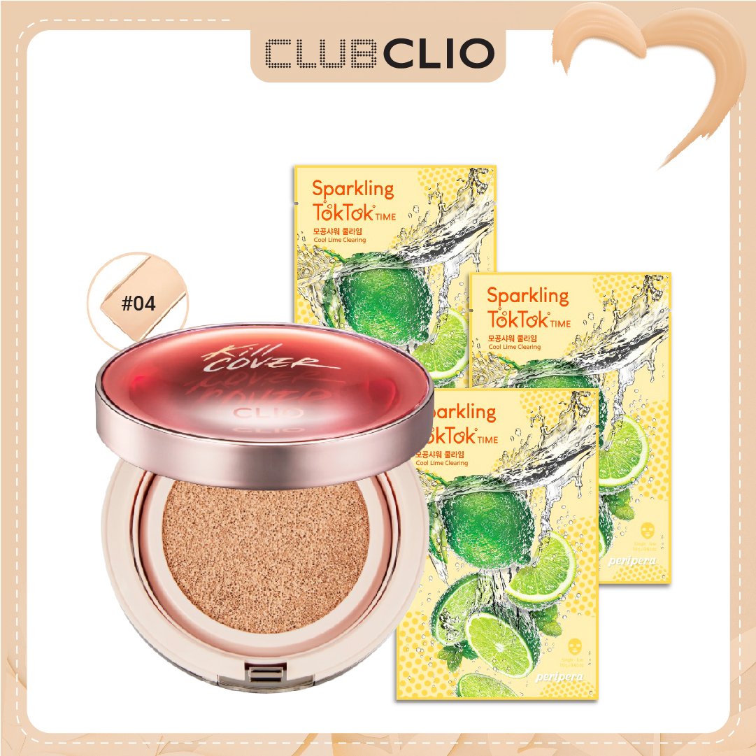 [Màu 04 Ginger] Combo Phấn Nước Hiệu Ứng Căng Mượt Clio Kill Cover Glow Cushion