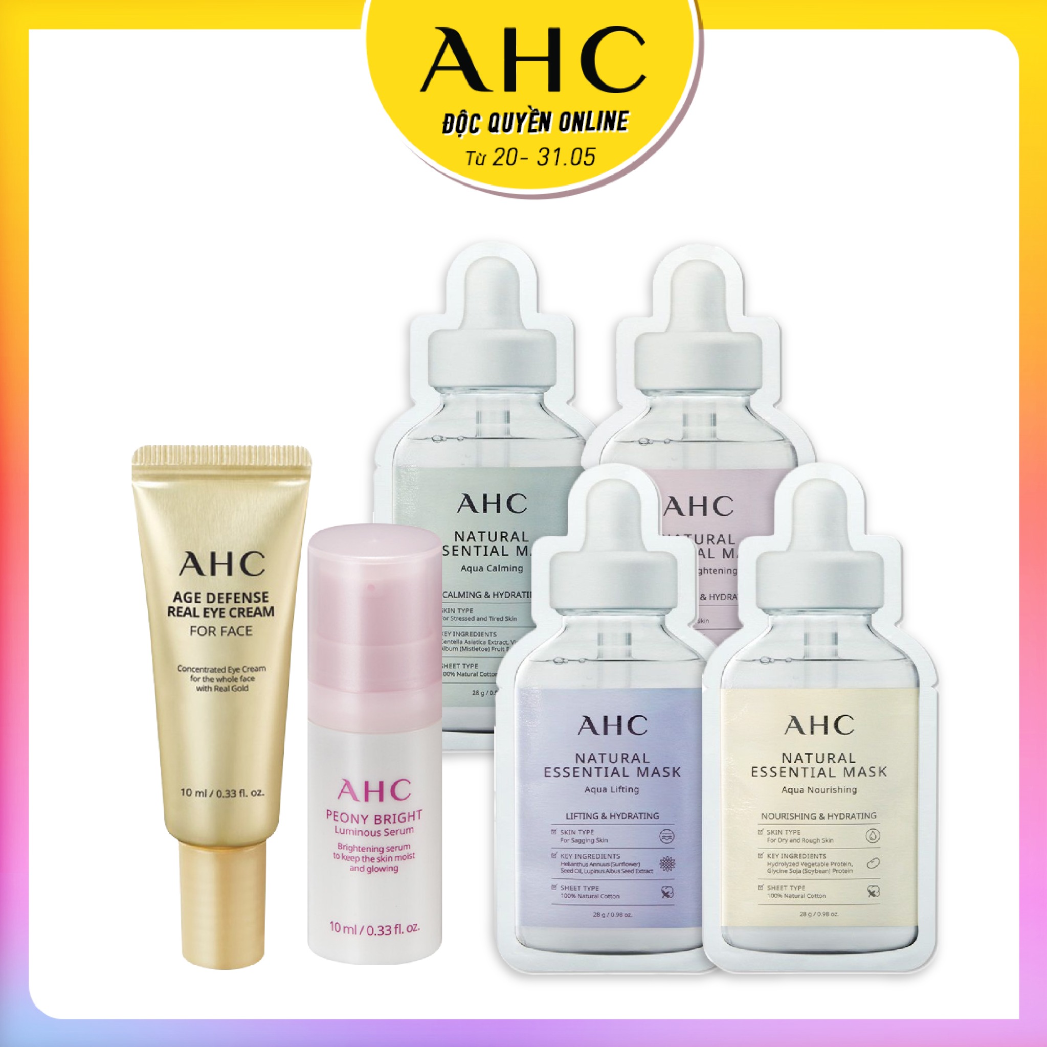 Combo Tinh Chất Dưỡng Sáng Da Ahc Peony Bright Luminous Serum 10Ml (6Pc)
