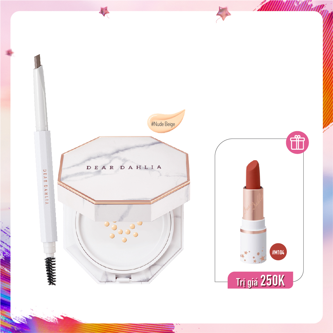 [Màu Nude Beige] Combo Phấn Nước Hiệu Ứng Căng Mượt Dear Dahlia Skin Paradise Blooming Cushion Foundation Spf 35 Pa+++