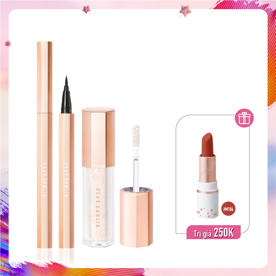 [Màu Ngọc Trai] Combo Màu Mắt Ánh Nhũ Lấp Lánh Dear Dahlia Paradise Shine Eye Sequins - Angel Tears (3Pc)