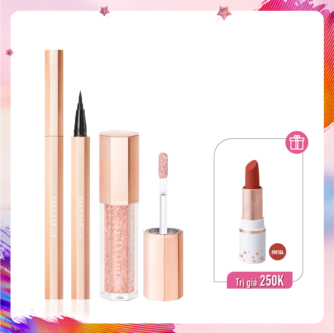 [Màu Hồng] Combo Màu Mắt Ánh Nhũ Dear Dahlia Paradise Shine Eye Sequins  -  Love Drunk (3Pc)