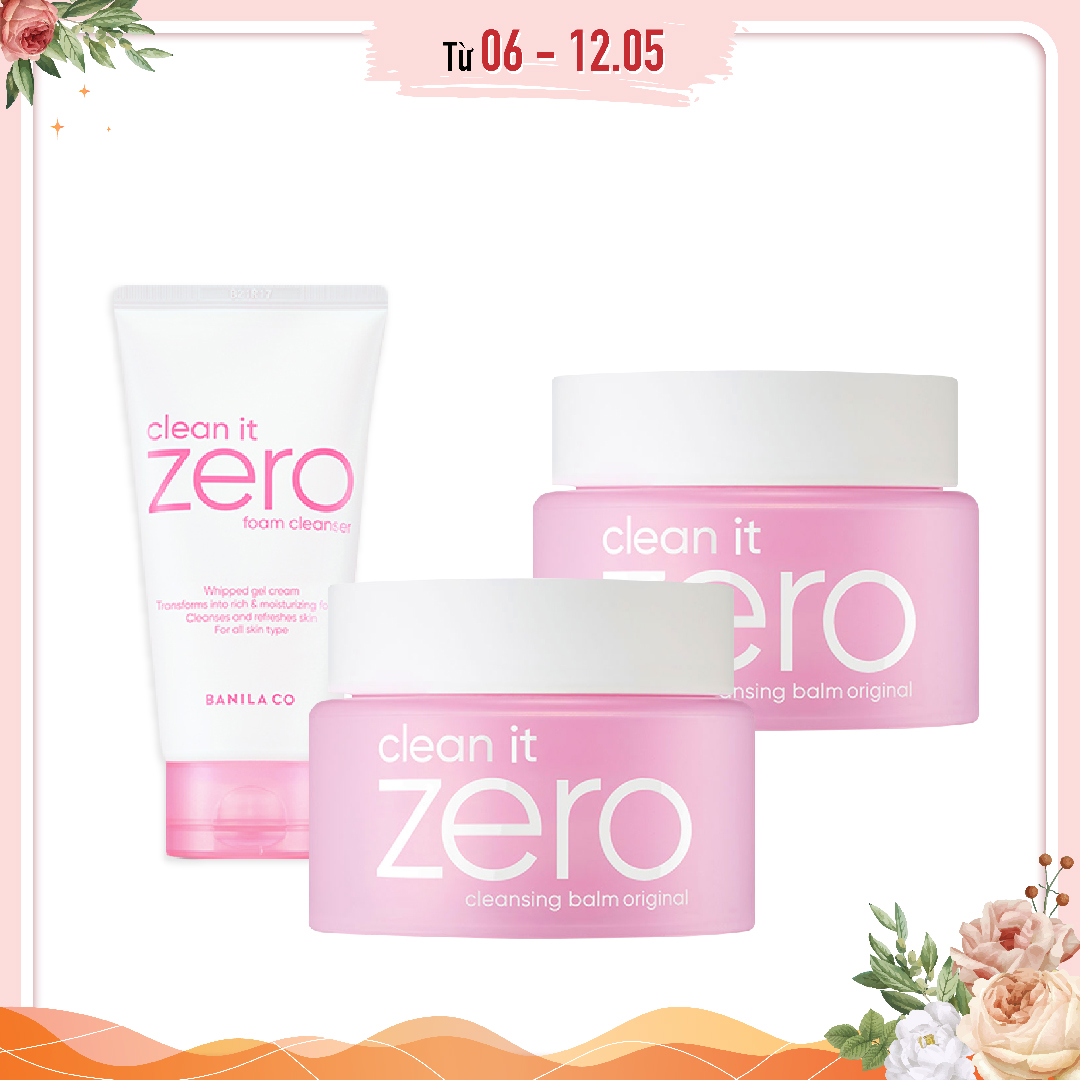 Combo Rửa Mặt & Sáp Tẩy Trang Banila Co Clean It Zero Cleansing Balm Original 180Ml