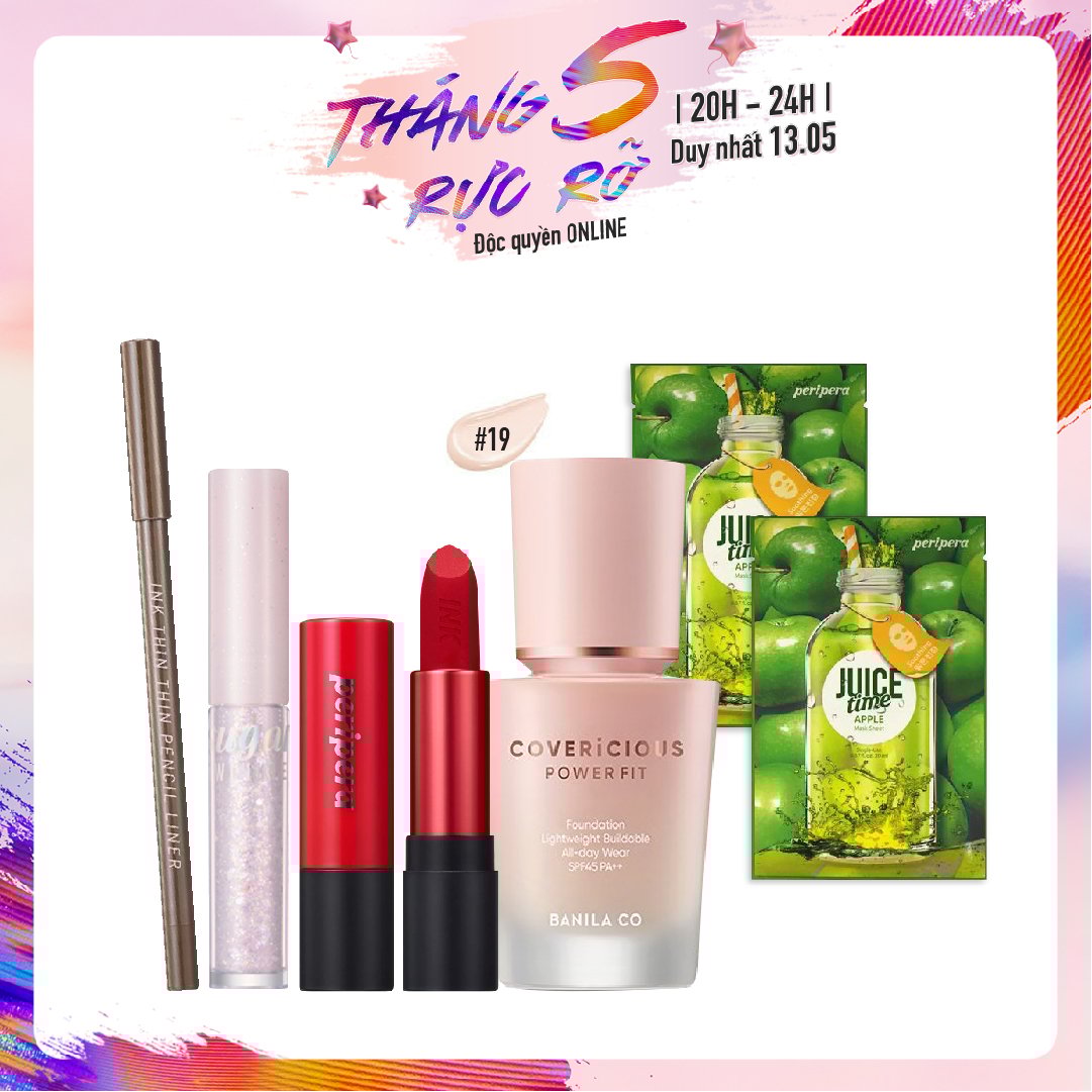[Màu 19 Cream] Combo Kem Nền Trang Điểm Banila Co Covericious Power Fit Foundation 30Ml