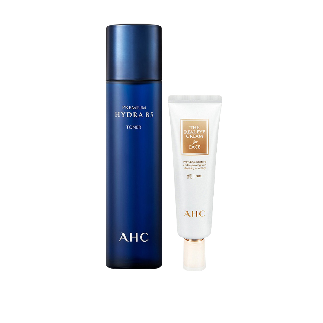 Combo Kem Dưỡng Da Mắt Ahc Và Nước Cân Bằng Dưỡng Ẩm Premium B5 Toner (60Ml + 120Ml)
