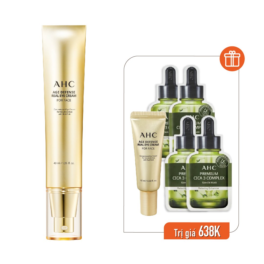 Combo Kem Dưỡng Mắt Ahc Age Defense Và Mặt Nạ Phục Hồi Da Ahc Premium Cica - 3 Complex