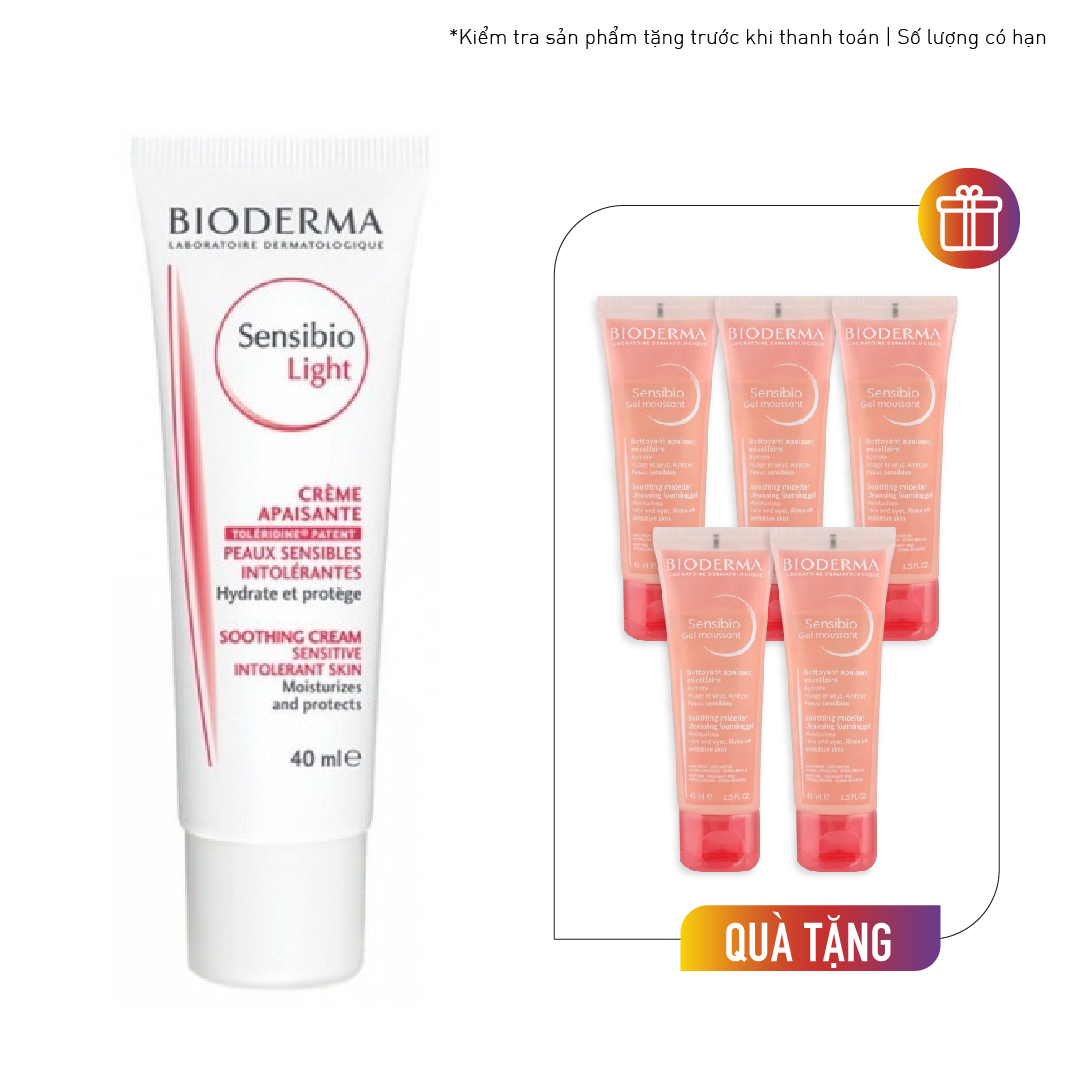 Kem Dưỡng Ẩm Làm Dịu Da Nhạy Cảm Bioderma Sensibio Light 40Ml