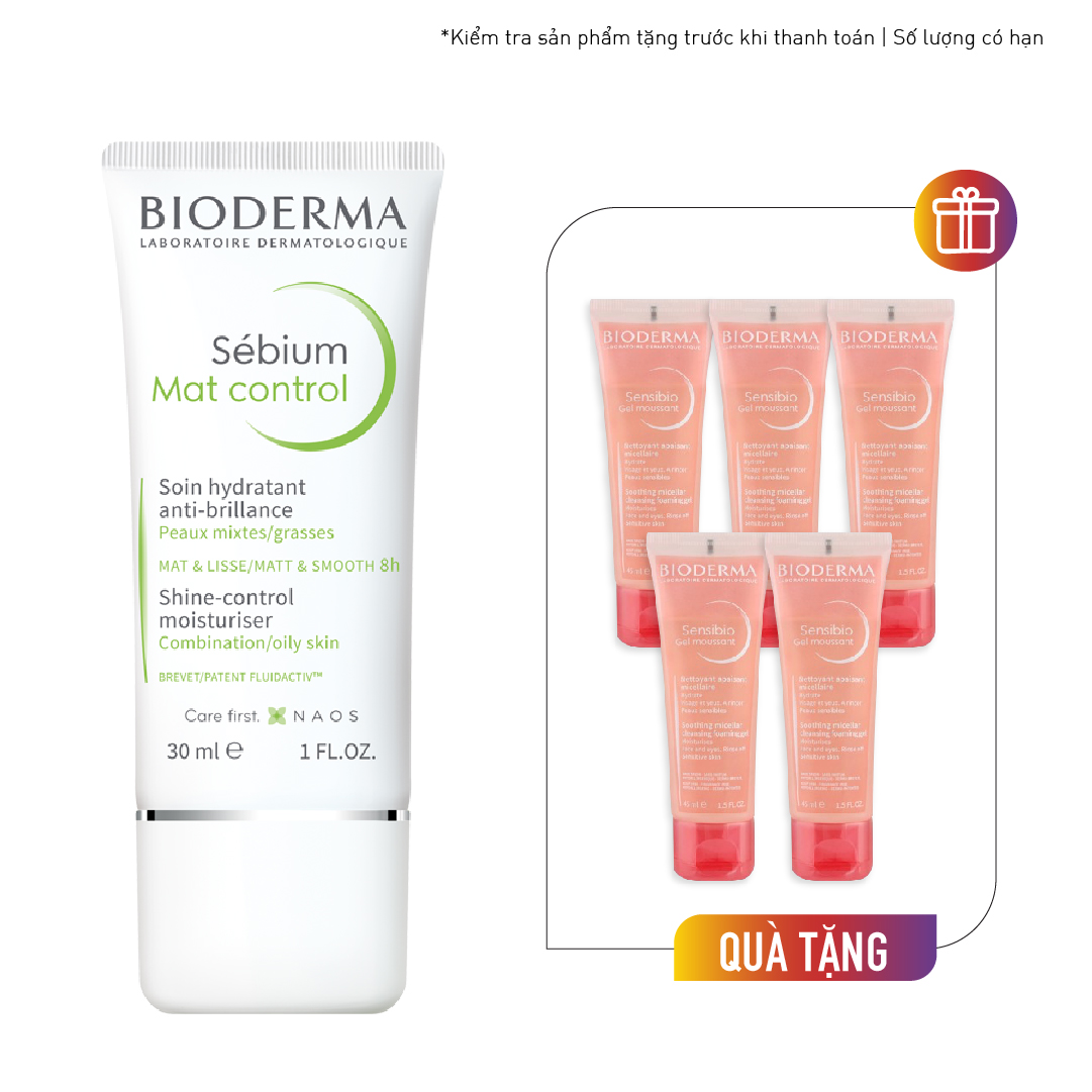 Kem Dưỡng Ẩm Kiềm Dầu Cho Da Hỗn Hợp Và Da Dầu Bioderma Sebium Mat Control 30Ml