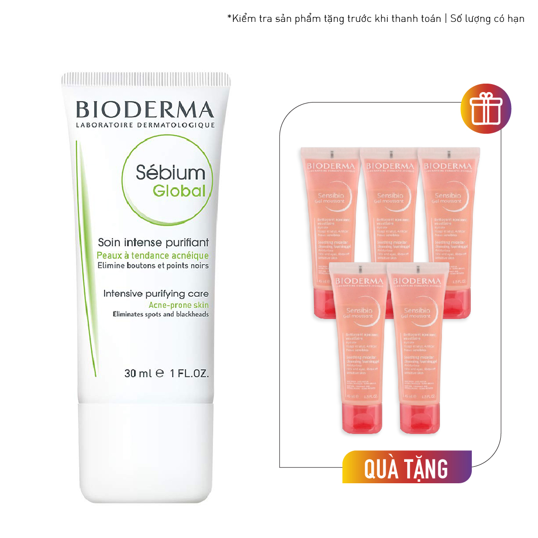 Kem Dưỡng Giảm Mụn Chuyên Sâu Cho Da Mụn Nhẹ Đến Vừa Bioderma Sebium Global 30Ml