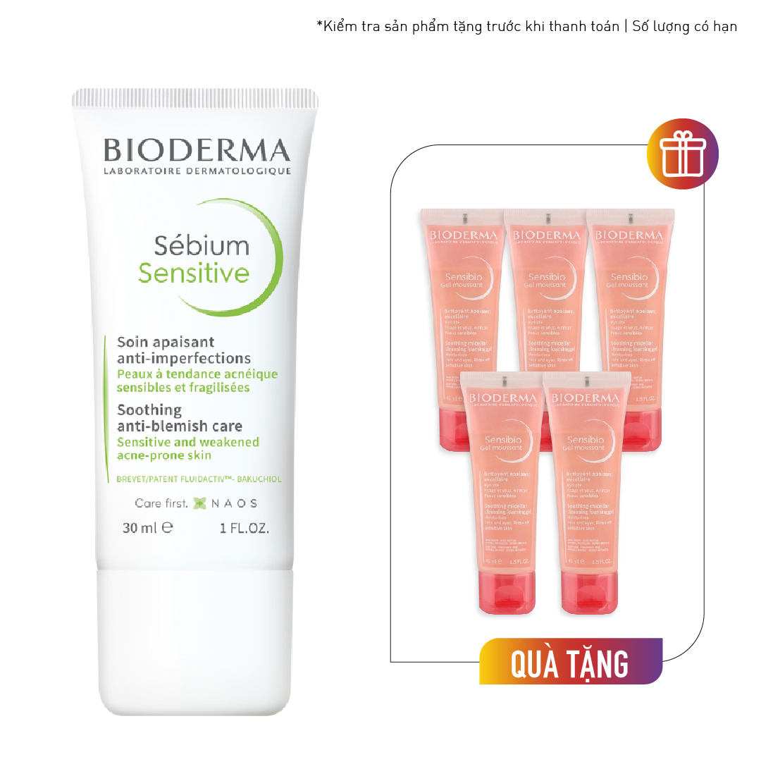 Kem Dưỡng Giảm Mụn Cho Da Mụn Viêm Nhạy Cảm Bioderma Sebium Sensitive 30 Ml